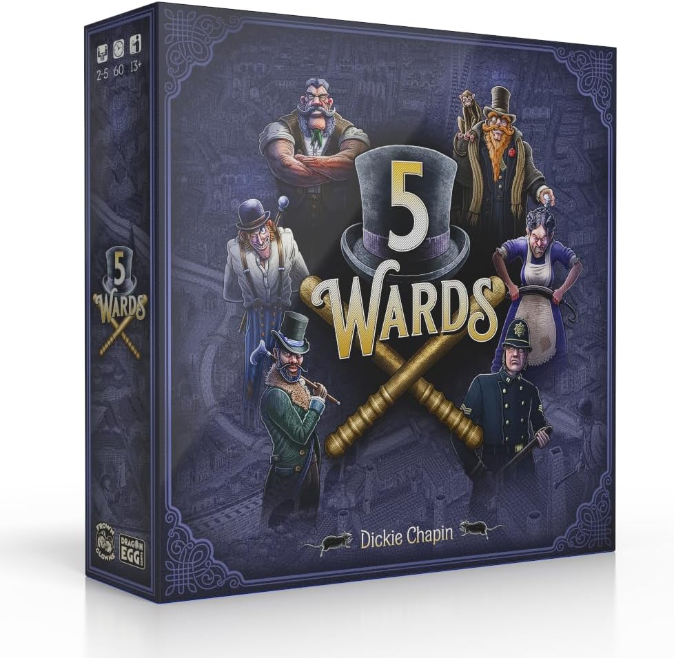 5 Wards Board Game | Competitive Strategy Game for Adults and Families | 2-5 Players, 60 Minutes, Ages 13+