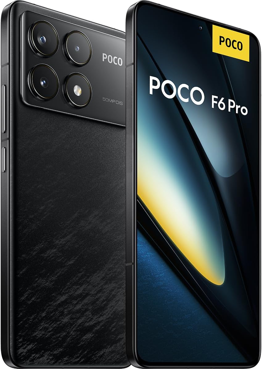 Xiaomi Poco F6 PRO 5G + 4G LTE 256GB + 12GB Global Version Unlocked 6.67" 120Hz 50Mp Triple Camera (Tmobile Mint Tello & Global) + (w/Fast Car 51W Bundle) (Black Global ROM)