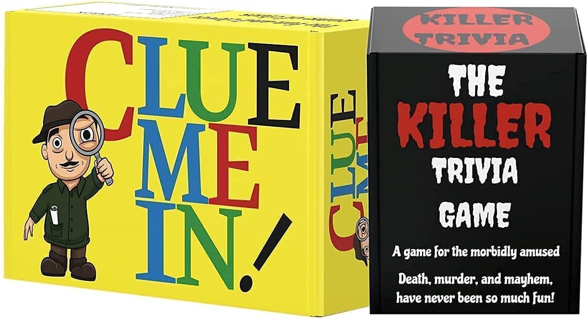 Killer Trivia Game - The Best Murder Mystery Party Game Plus Clue Me in! The Best Word Game for Your Family Game Night.