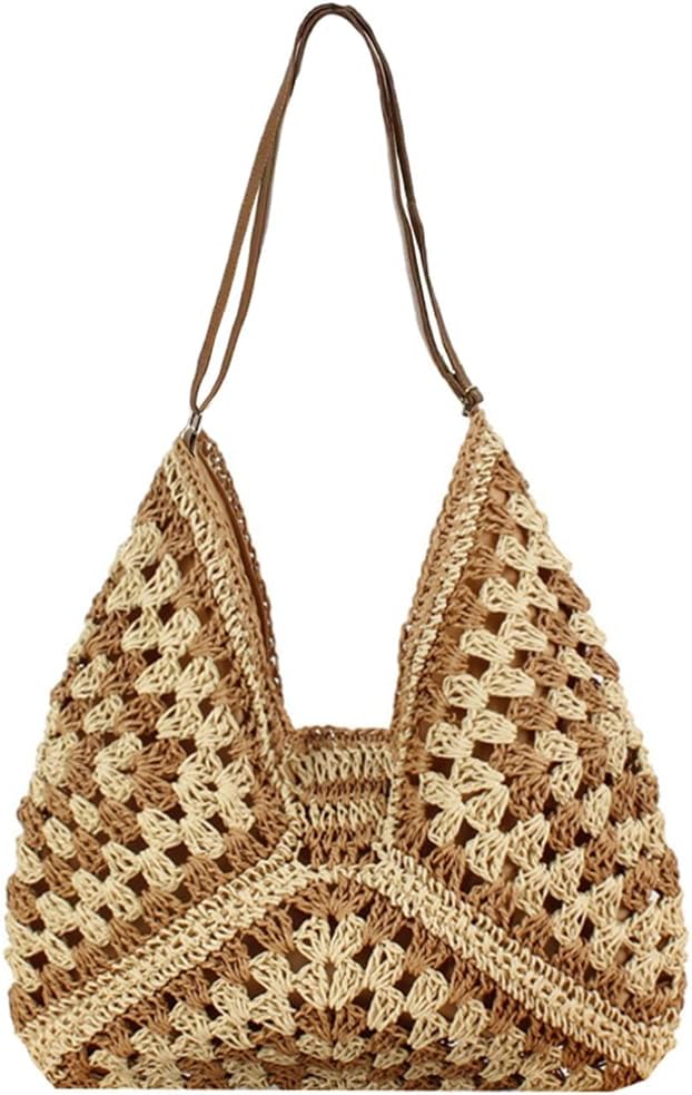 Straw Hobo Bags for Women Straw Tote Bag Stylish Summer Beach Shoulder Bag Designer Hand-woven Bag for Travel 2024