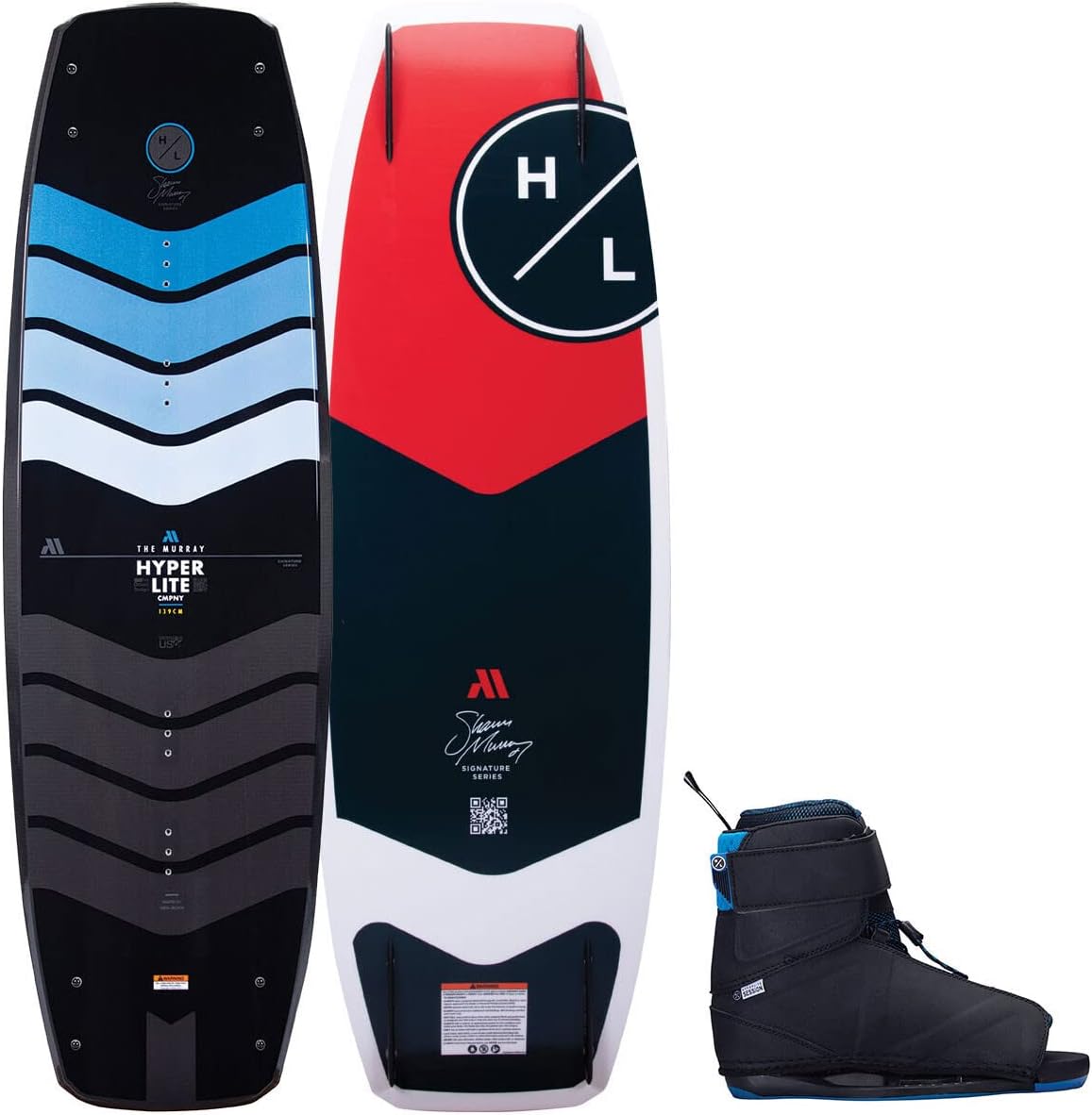 Hyperlite Murray Pro Mens Wakeboard 150 W/Session Bindings Black/Orange 150cm/(10-14)