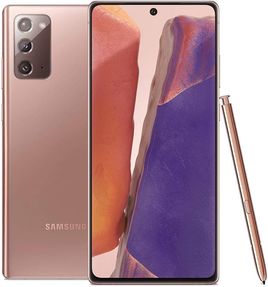 Samsung Galaxy Note 20 5G (128GB, 8GB) 6.7" AMOLED+, Snapdragon 865, Global 5G Volte (GSM + CDMA) Factory Unlocked (AT&T, Verizon, Sprint, Metro) N981U (w/Fast Wireless Charger, Mystic Bronze)