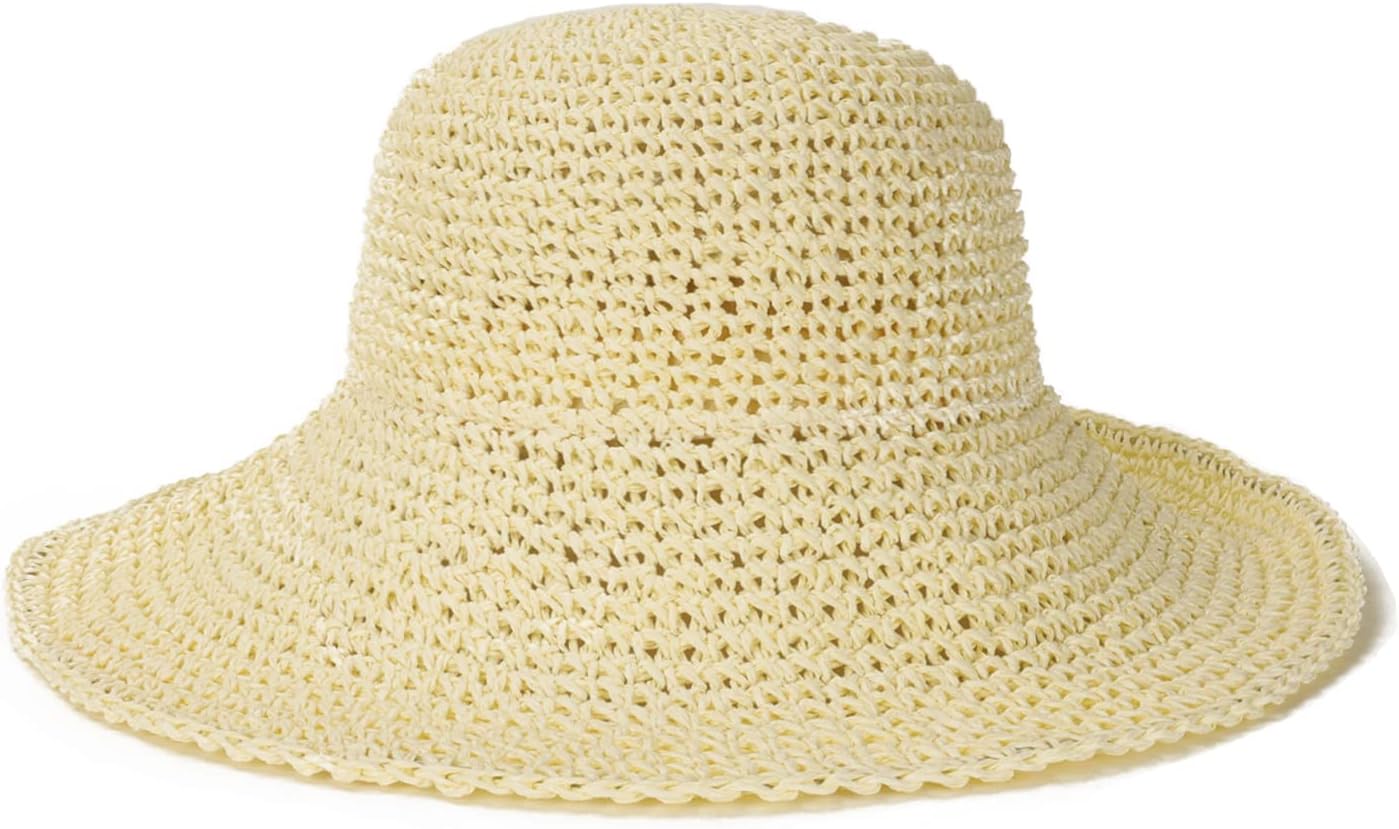 Sydbecs Womens Sun Hats Wide Brim Summer Beach Hat for Women Foldable Travel Straw Hat UPF50+