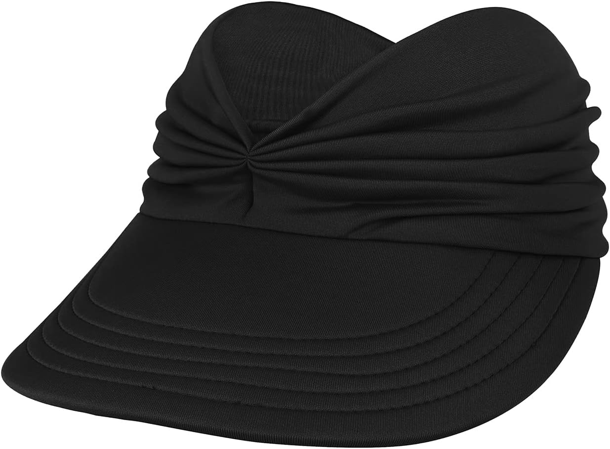 Sun Hats for Women UV Protection Sun Visor Wide Brim Summer Hats with Ponytail