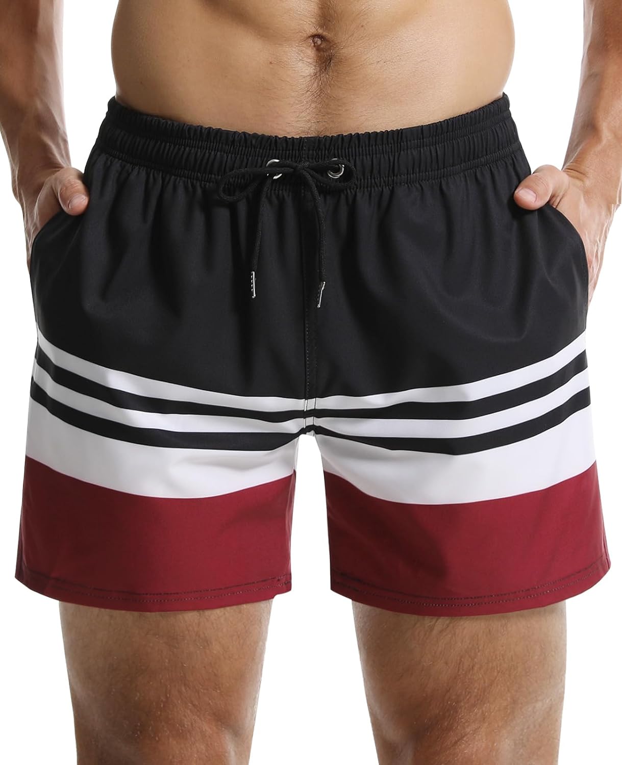 Sumolux Mens Swimming Trunks Board Shorts Quick Dry Beach Shorts with Mesh Lining Bathing Suits