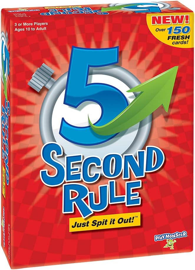 5 Second Rule Game - Simple Questions Card Game for Family Fun, Party, Kids, Travel, Game Night & Sleepovers - Think Fast and Shout Out Answers - For Ages 10+