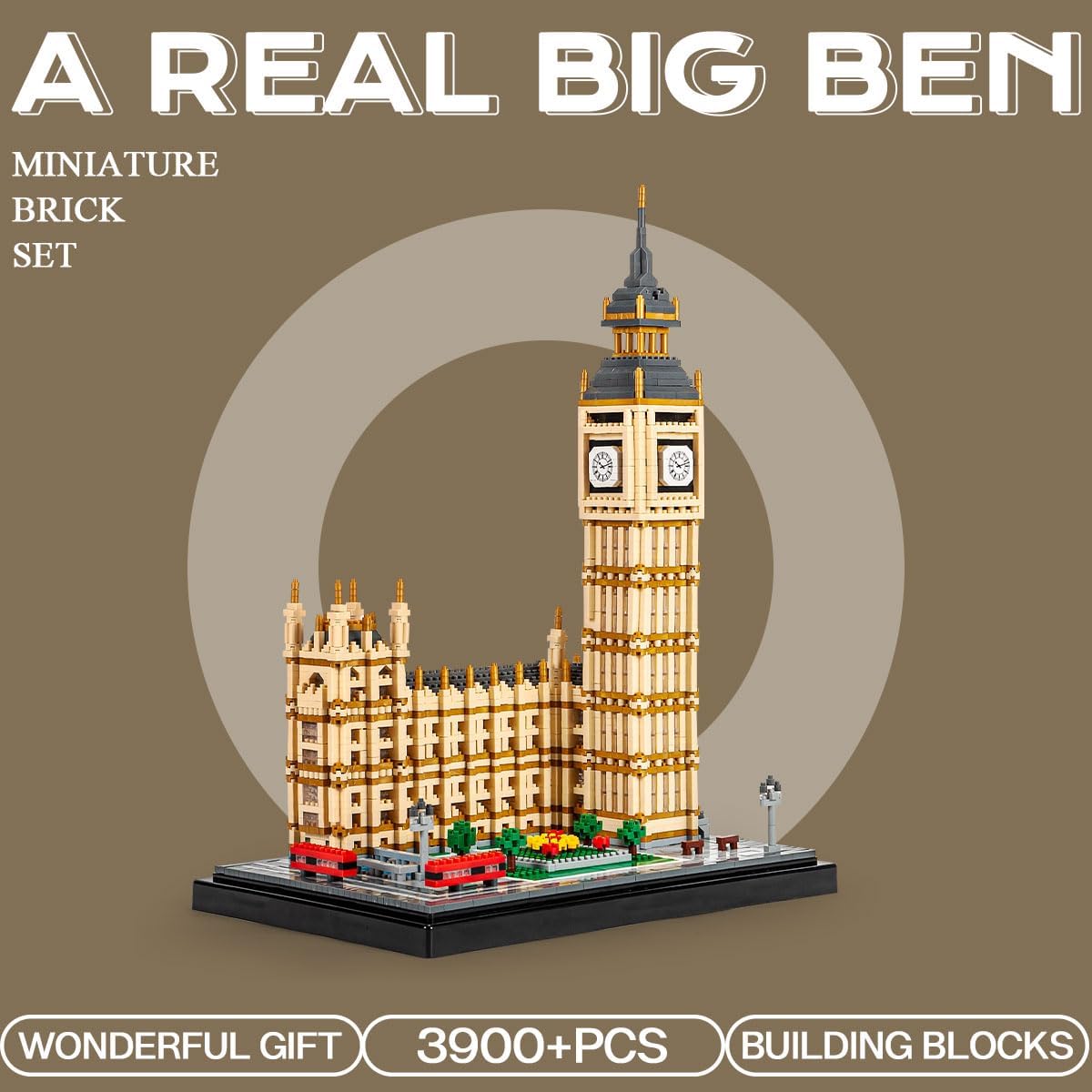 Real Big Ben Micro Building Blocks Set (3900+PCS) - World Famous Architectural Model Toys Gifts for Kid and Adult