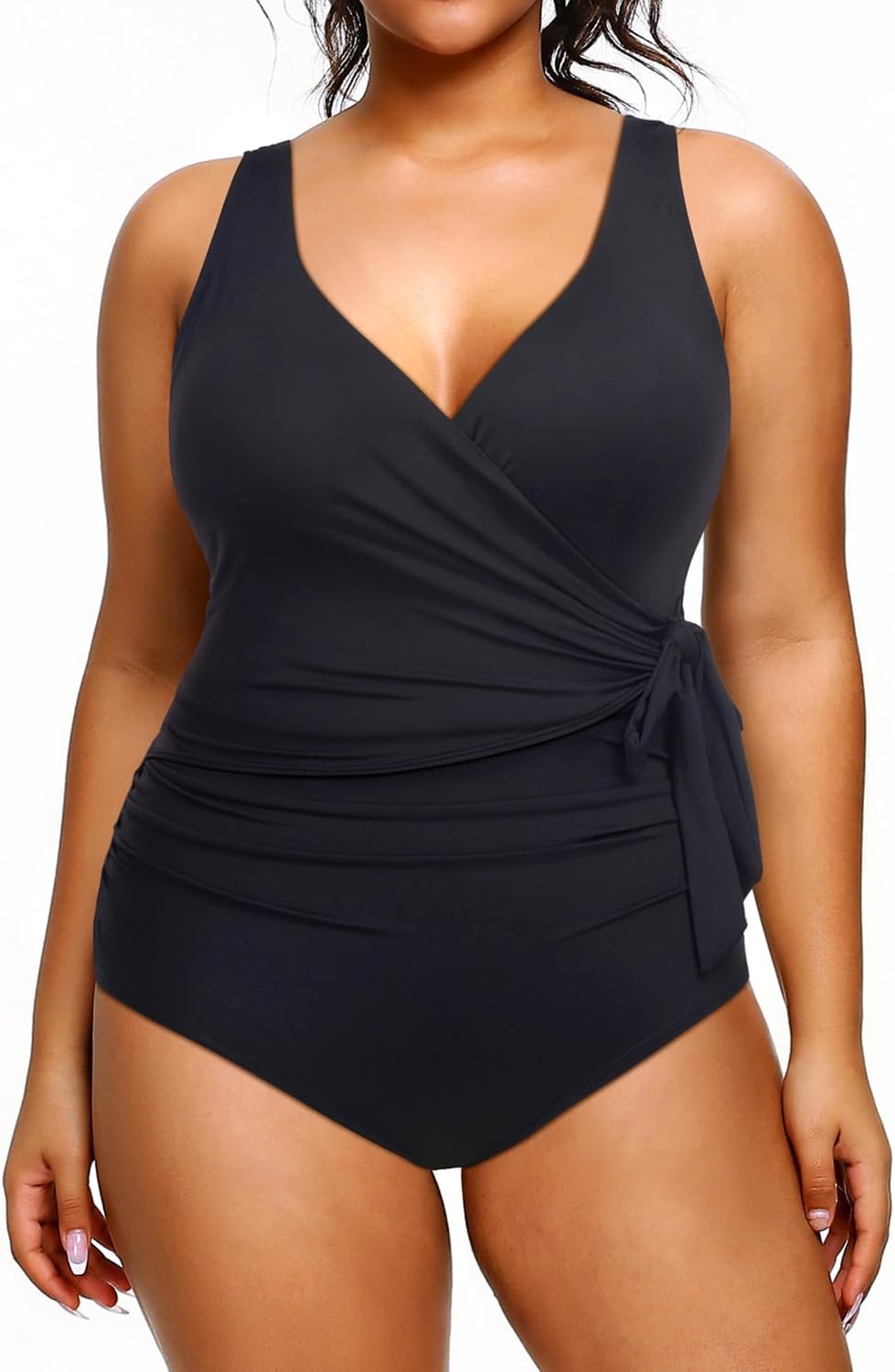 Yonique Plus Size One Piece Swimsuits for Women Tummy Control Bathing Suits Full Coverage Swimwear