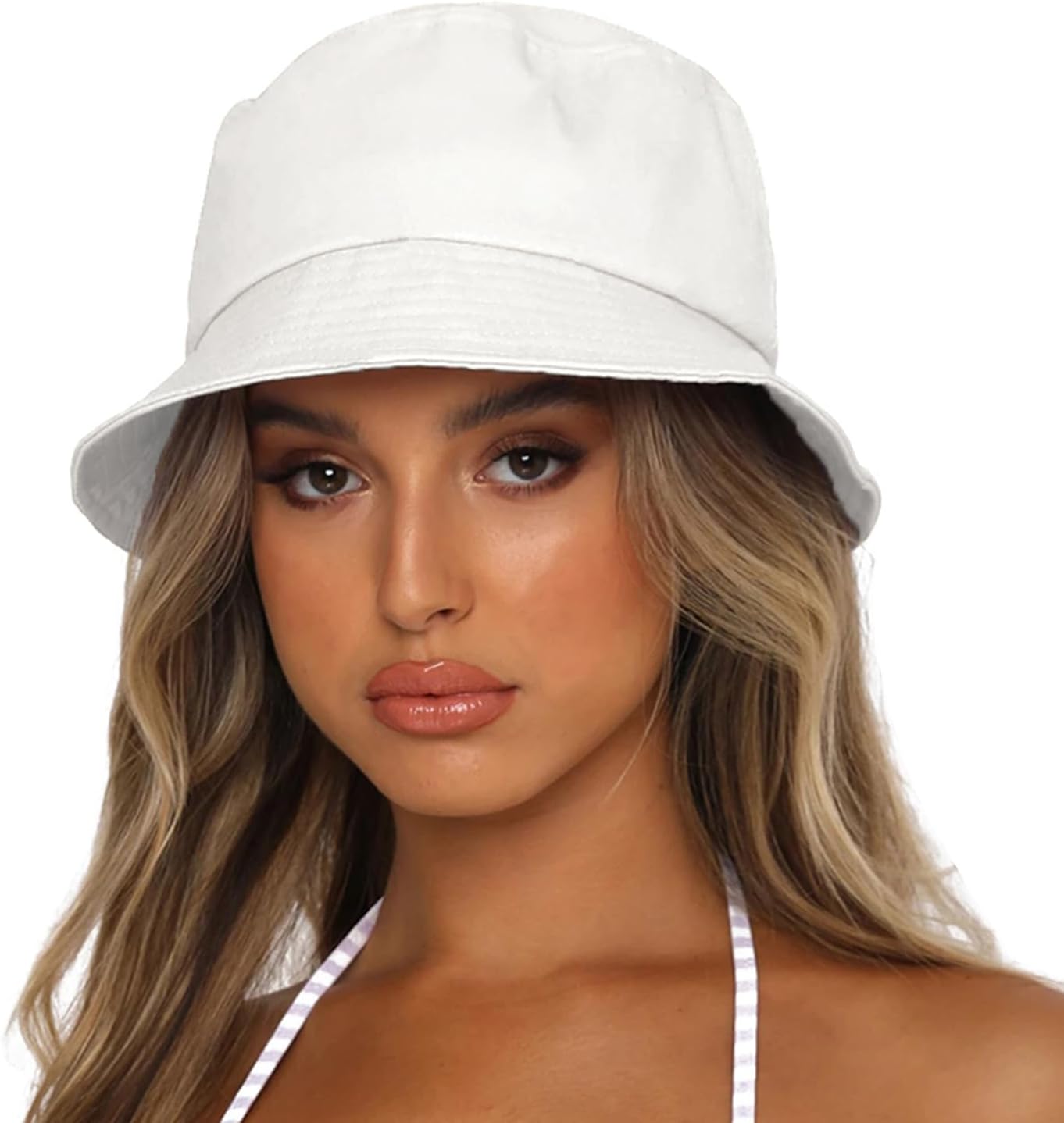 Sydbecs Bucket Hat for Women Men, Reversible Cotton Summer Sun Beach Cap Solid Color Style