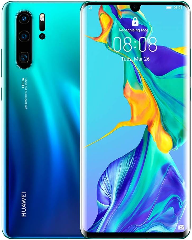 Huawei P30 Pro 128GB+8GB RAM (VOG-L29) 40MP LTE Factory Unlocked GSM Smartphone (International Version, No Warranty in the US) (Aurora)