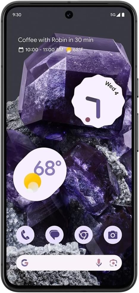 Google Pixel 8 5G (128GB, 8GB) 6.2", 9-core, Android 14 (GSM + CDMA) 4G LTE Fully Unlocked (Verizon, T-Mobile, AT&T, Straight Talk) (Obsidian) (Renewed)