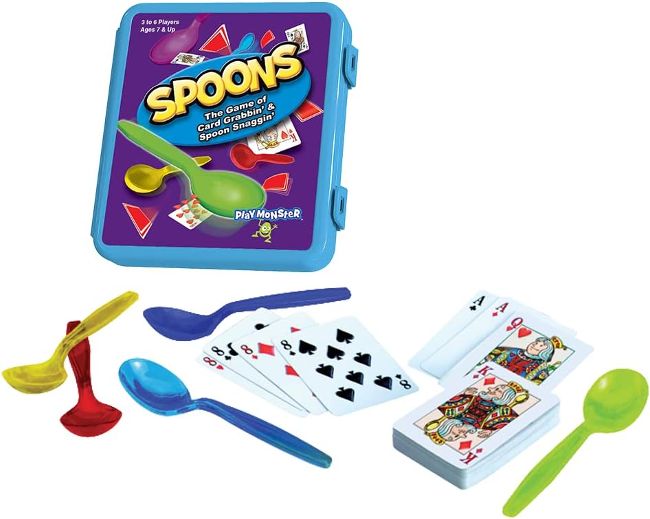 Spoons in a Case, Spoons Game, Family Games for Kids and Adults, Travel Game, Fun Games for Family Game Night, Card Games for Kids, Board Games for Kids 8-12, Kids Games Ages 8-12, Games for Adults