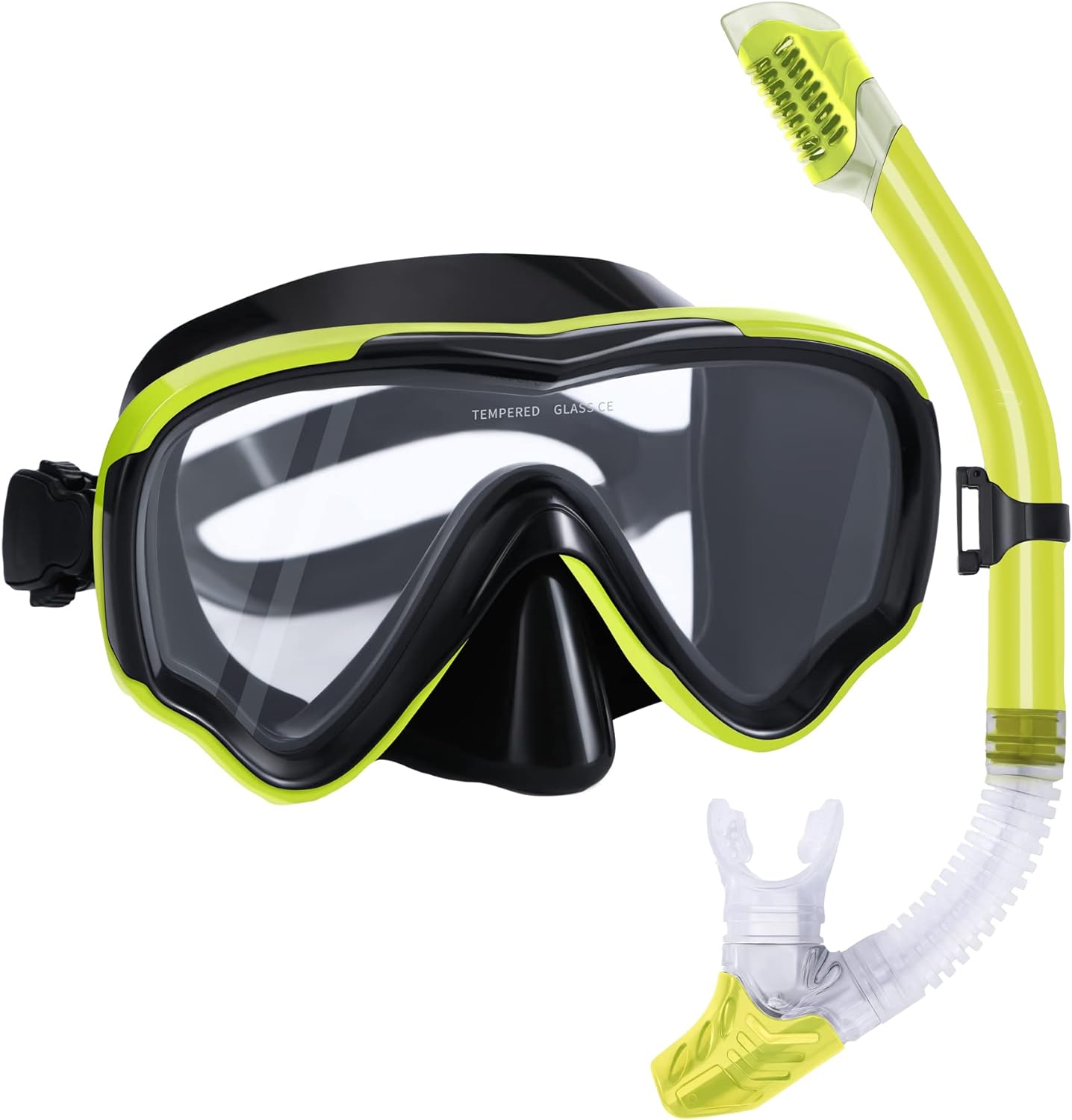 Snorkel Set for Adults & Kids - Anti-Fog Mask with Adjustable Strap and Purge Valve Snorkel - Ideal for Snorkeling & Swimming