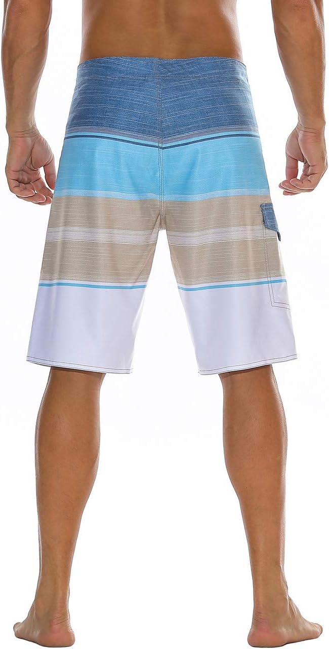 unitop Men's Bathing Board Trunks Beach Shorts Holiday Hawaiian Colorful Striped