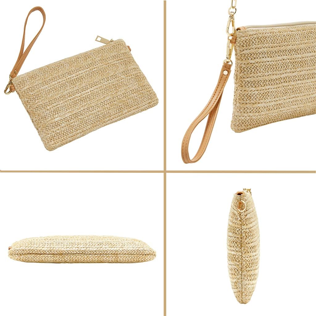 Crossbody Summer Bag for Women Beach Straw Purse with Strap