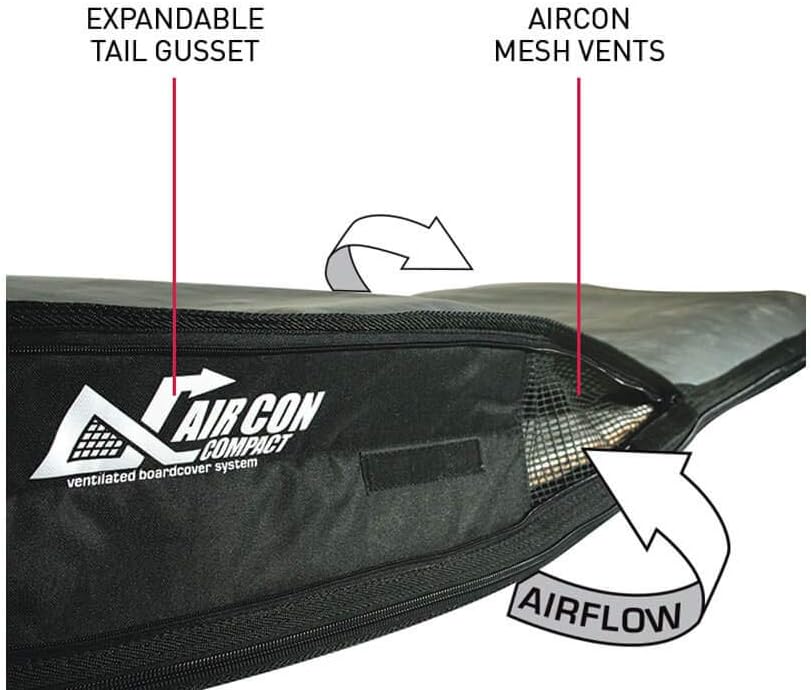 Ocean & Earth Aircon Black/Red Longboard Surfboard Bag - Fits 1 Board - 26" x 8'