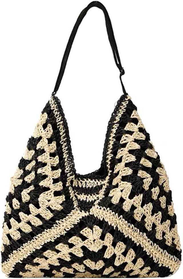 Straw Hobo Bags for Women Straw Tote Bag Stylish Summer Beach Shoulder Bag Designer Hand-woven Bag for Travel 2024