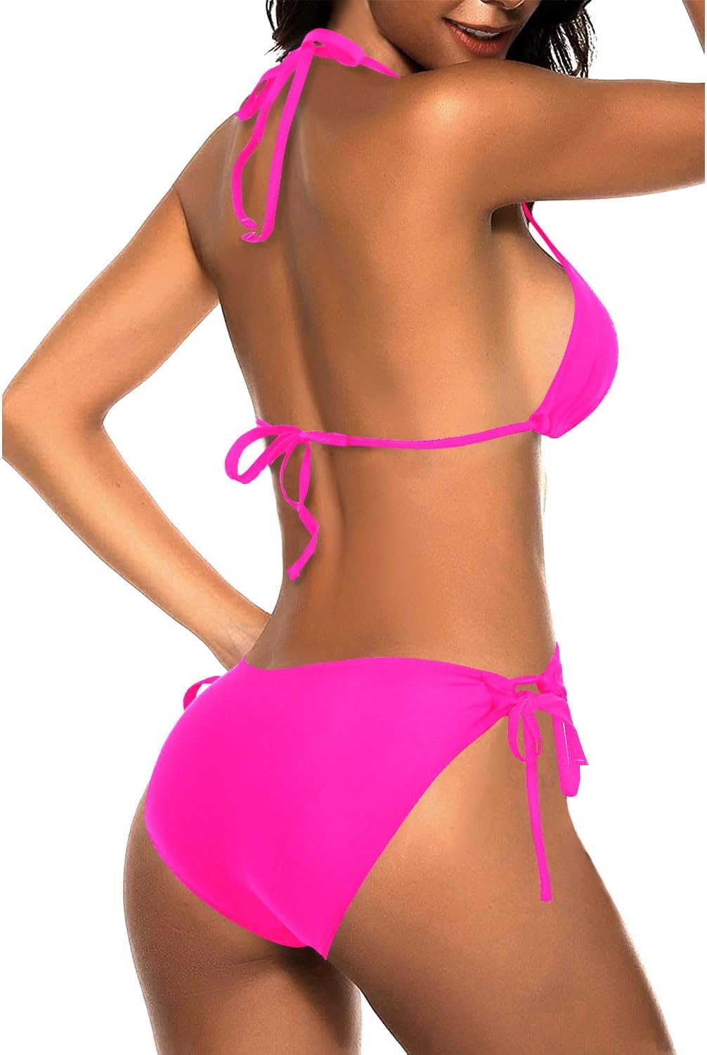 Tempt Me Women Triangle Bikini Sets Halter Two Piece Sexy Swimsuit String Tie Side Bathing Suit