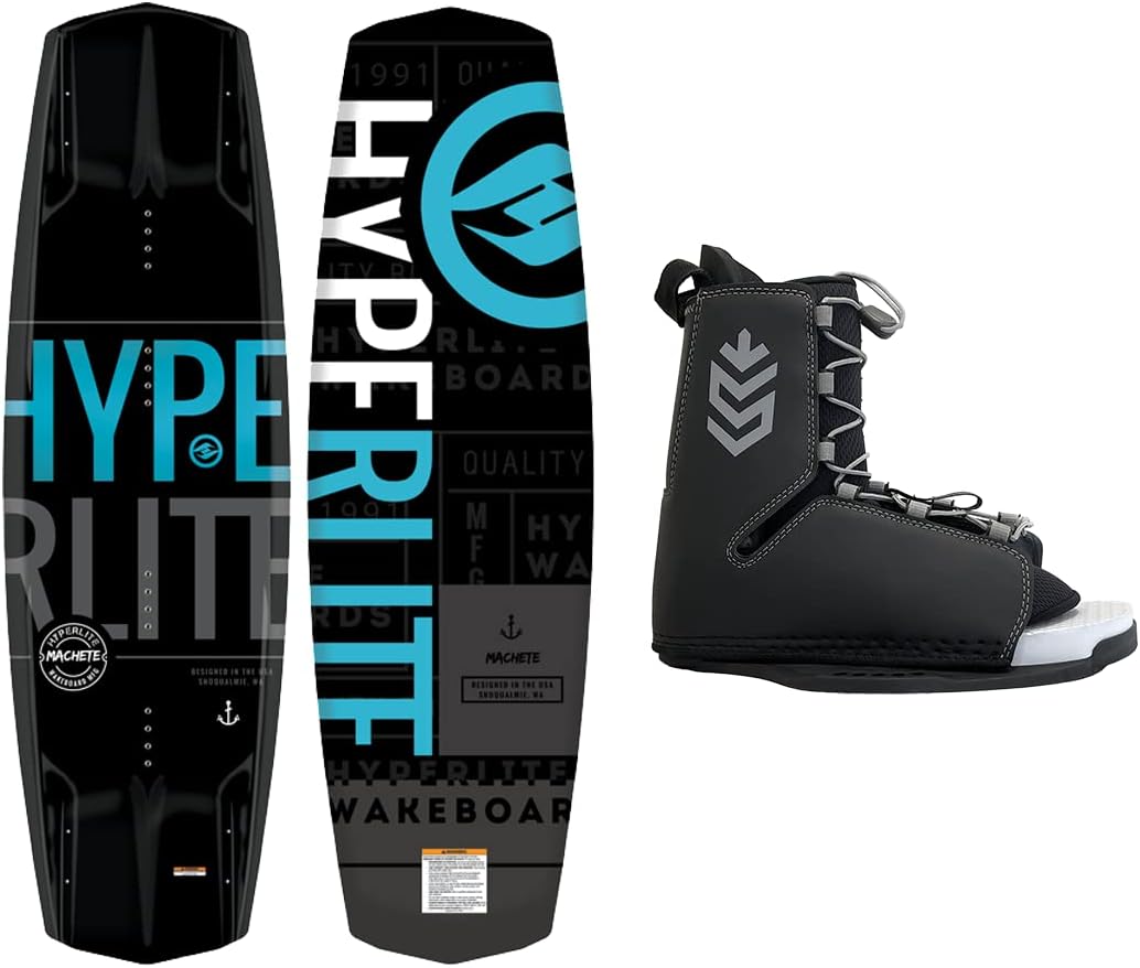 & Hyperlite Wakeboard Package Machete with System Tour Wakeboard Bindings Fits Boot sizes 8-14 Boards 136, 140, 144 cm