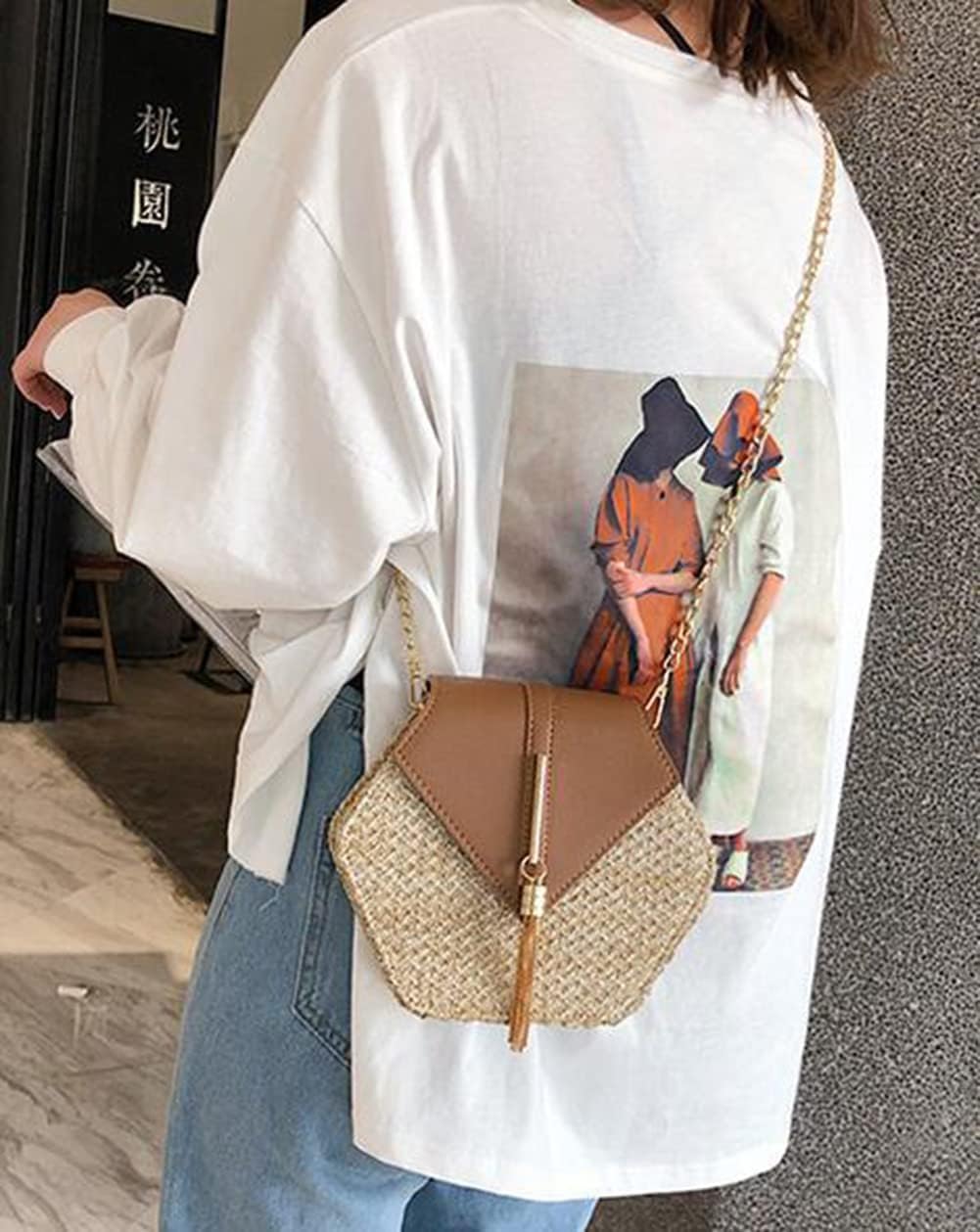 Crossbody Bags for Women Straw Beach Bag Hobo Bag Satchel Bag Tote Handbags Cute Straw Travel Bag Crossbody Bag 2024