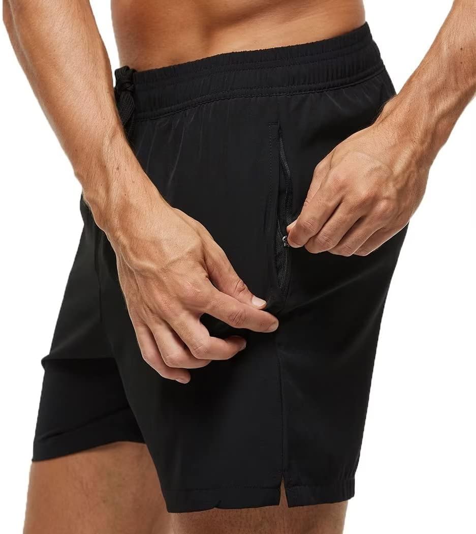 Men's Swim Trunks Short Quick Dry Beach Shorts Swimming Trunks with Zipper Pockets