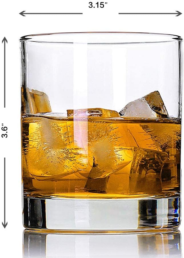 Whiskey Glasses,Set of 2,11 oz,Premium Scotch Glasses,Bourbon Glasses for Cocktails,Rock Style Old Fashioned Drinking Glassware,Perfect for Father's Day,Party,Bars,Gift, Restaurants and Home