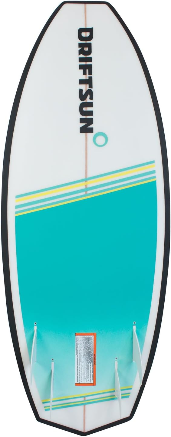 Driftsun Throwdown Wakesurf Board. Custom Surf Style Wake Surfboards for Adults. Adjustable Quad Fin Set Included with Wake Surf Board (4'8" and 4'6")