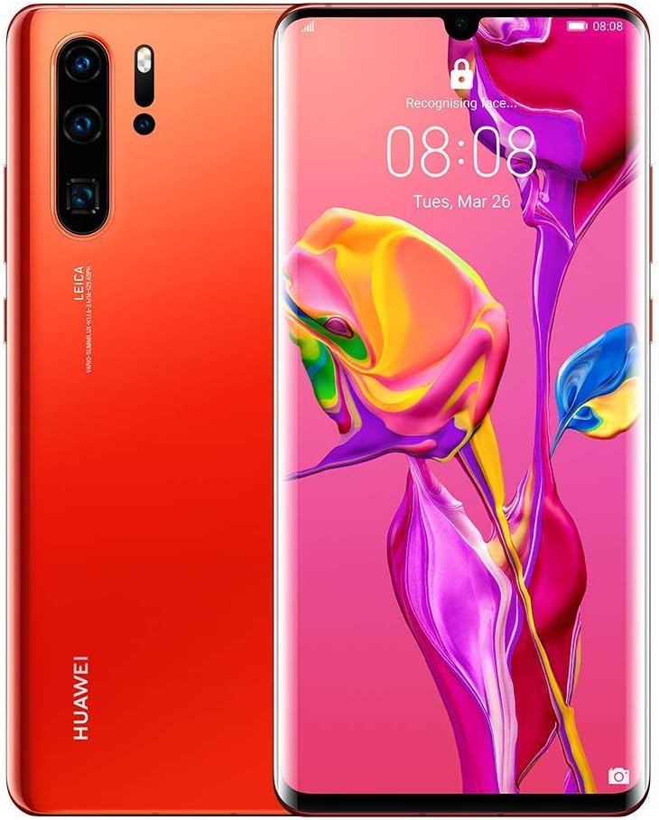 Huawei P30 Pro Dual/Hybrid-SIM 128GB VOG-L29 (GSM Only, No CDMA) Factory Unlocked 4G/LTE Smartphone - International Version (Amber Sunrise)