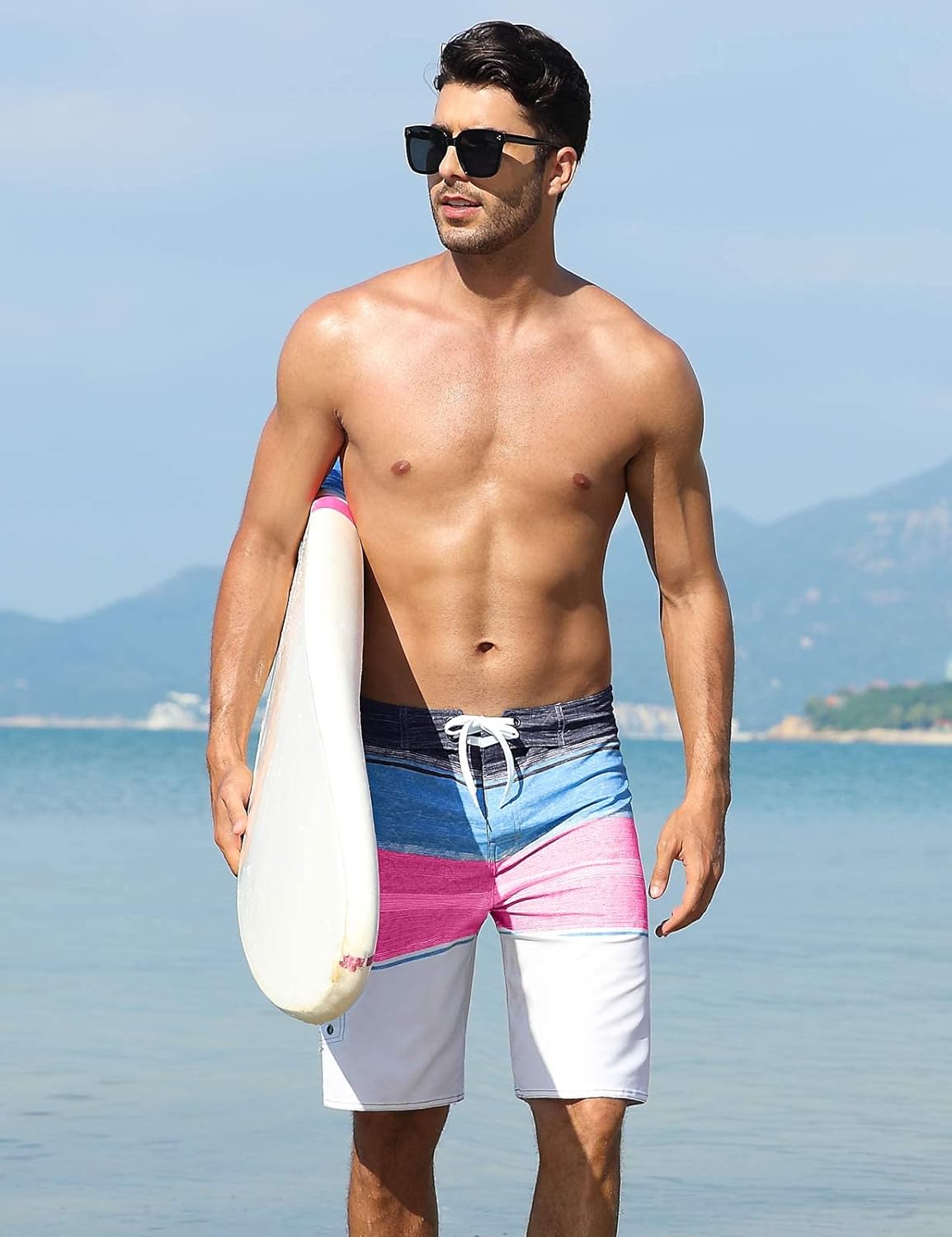 Nonwe Men's Sportwear Quick Dry Board Shorts with Lining