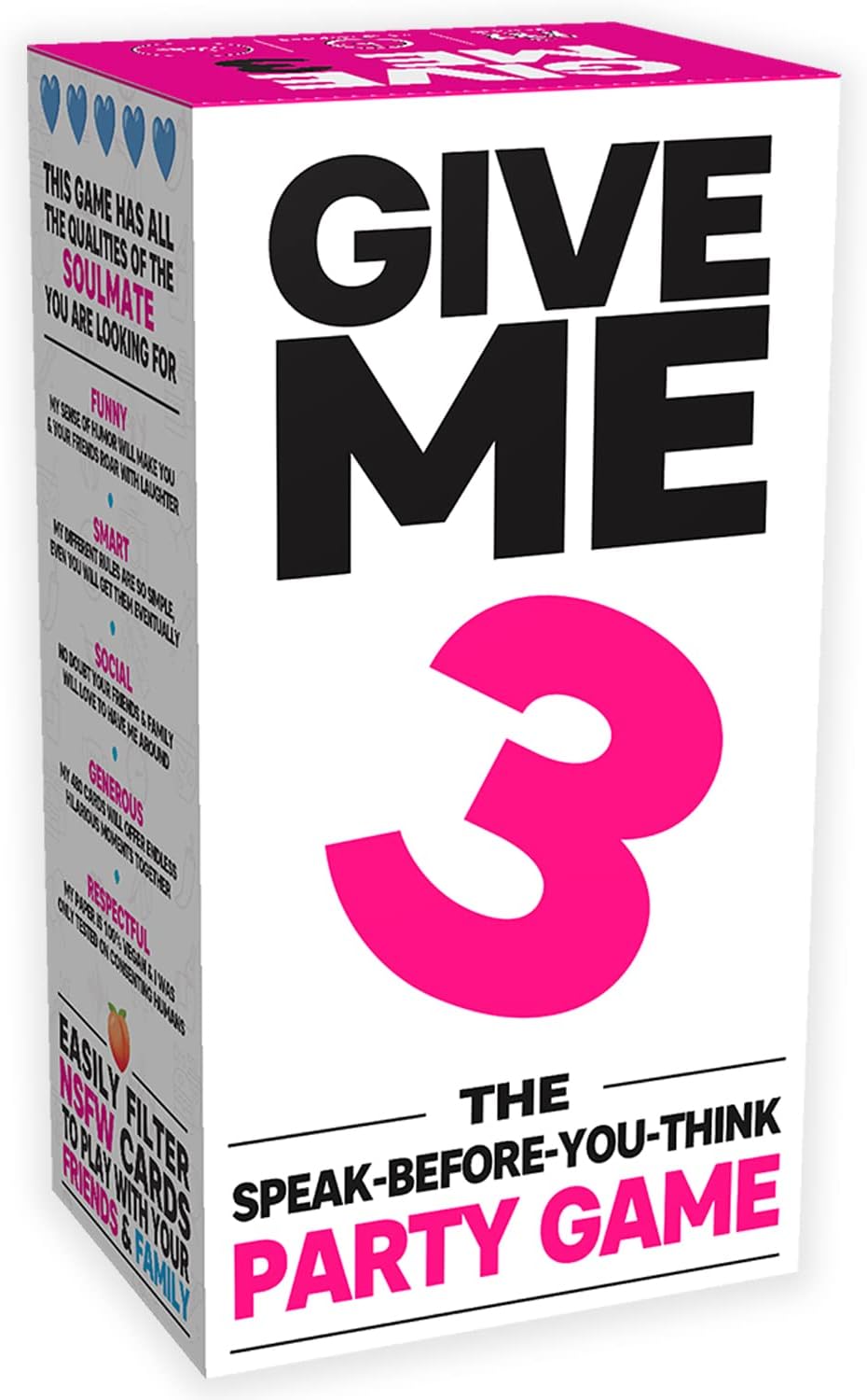 GIVE ME 3 - Fast Paced and Hilarious 10 Second Rule Adult Party Games | 2+ Players | Card Game for Adults | Travel Game | Board Game for Parties and Game Nights