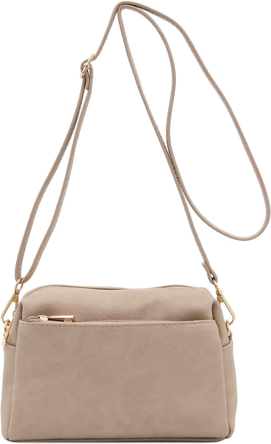 FashionPuzzle Triple Zip Small Crossbody Bag