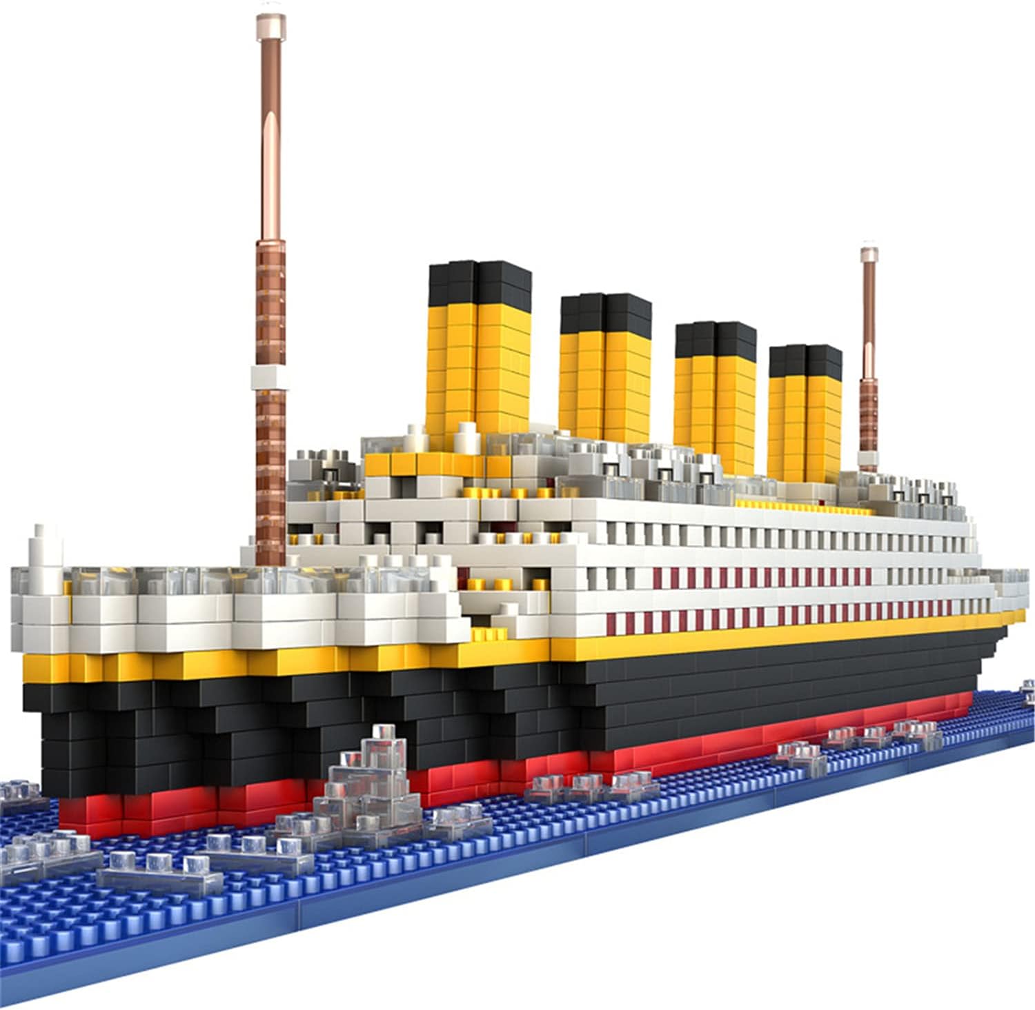 Titanic Ship Model Building Block Set, 3D Puzzle Sets DIY Educational Toys, Bricks Toy-with 1860Pcs Micro Mini Blocks, Ideal Gift for Kids & Adults