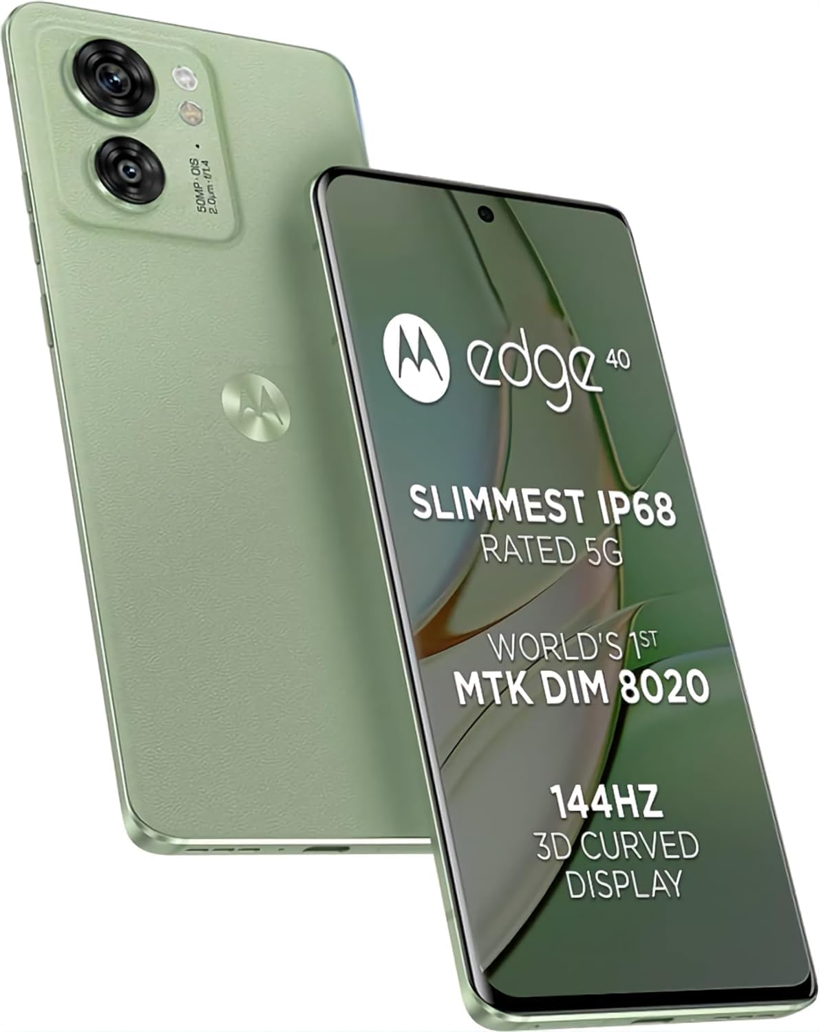 Motorola Edge 40 5G XT2303-2 Dual-SIM (Nano + eSIM) 256GB Storage + 8GB RAM GSM Factory Unlocked Android Smartphone - International Version (Olive Green)