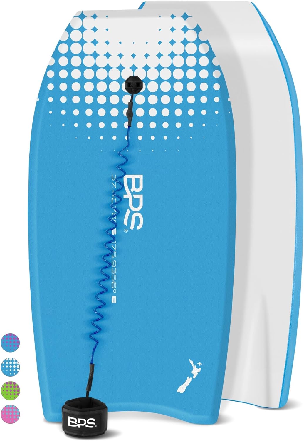 BPS 'Storm' Bodyboard with Premium Coiled Leash - Lightweight with EPS Core, Durable for All Wave Conditions