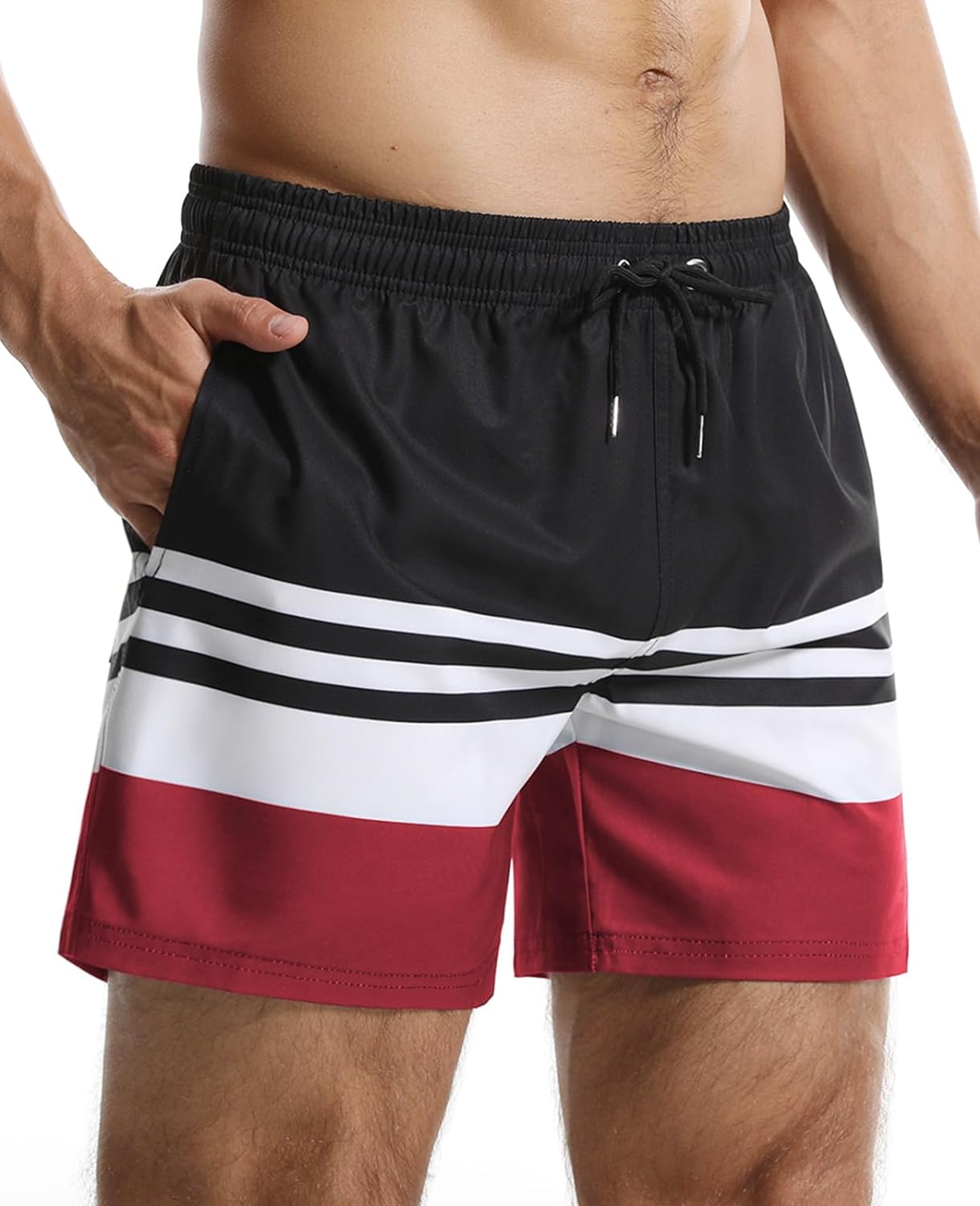 Sumolux Mens Swimming Trunks Board Shorts Quick Dry Beach Shorts with Mesh Lining Bathing Suits