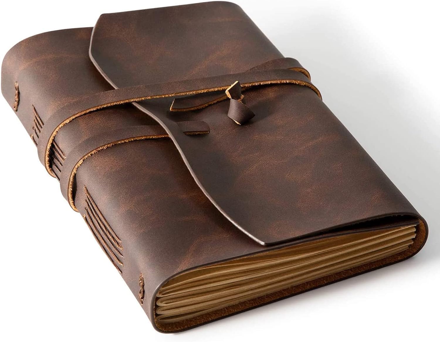 Leather Journal Notebook - Genuine Leather Journals for Writing 260 Pages 5x7.1 Inches Vintage Journal For Man and Women Gifts For Man Artist,Travel Journal,Brown