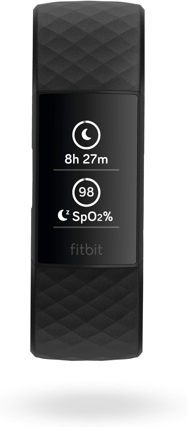 Fitbit Charge 4 Fitness and Activity Tracker with Built-in GPS, Heart Rate, Sleep & Swim Tracking, Black/Black, One Size (S &L Bands Included)