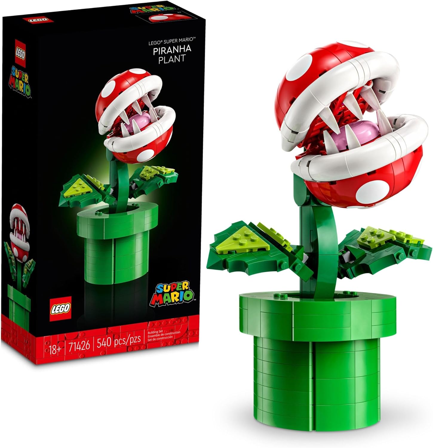 LEGO Super Mario Piranha Plant, Build and Display Super Mario Brothers Collectible for Adults and Teens, Authentically Detailed Posable Figure, Birthday Gift for Gamers and Super Mario Fans, 71426