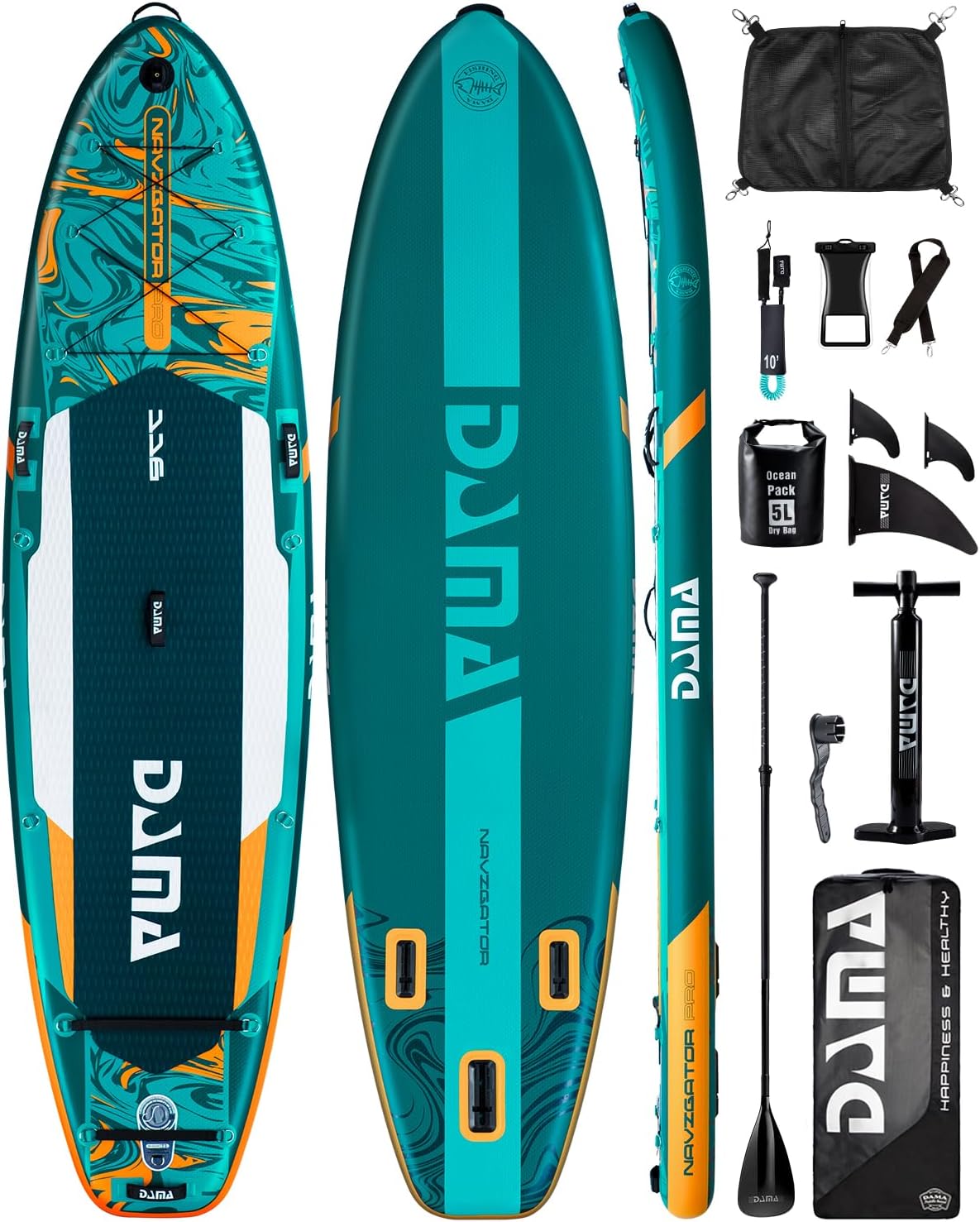 DAMA 11'6"×35"×6" Extra Wide Inflatable Paddle Board, Stand Up Paddle Board for Fishing, Sup Board for Family Travel, All Round Paddle Boards for Adults for Sea Lake with Camera Mount