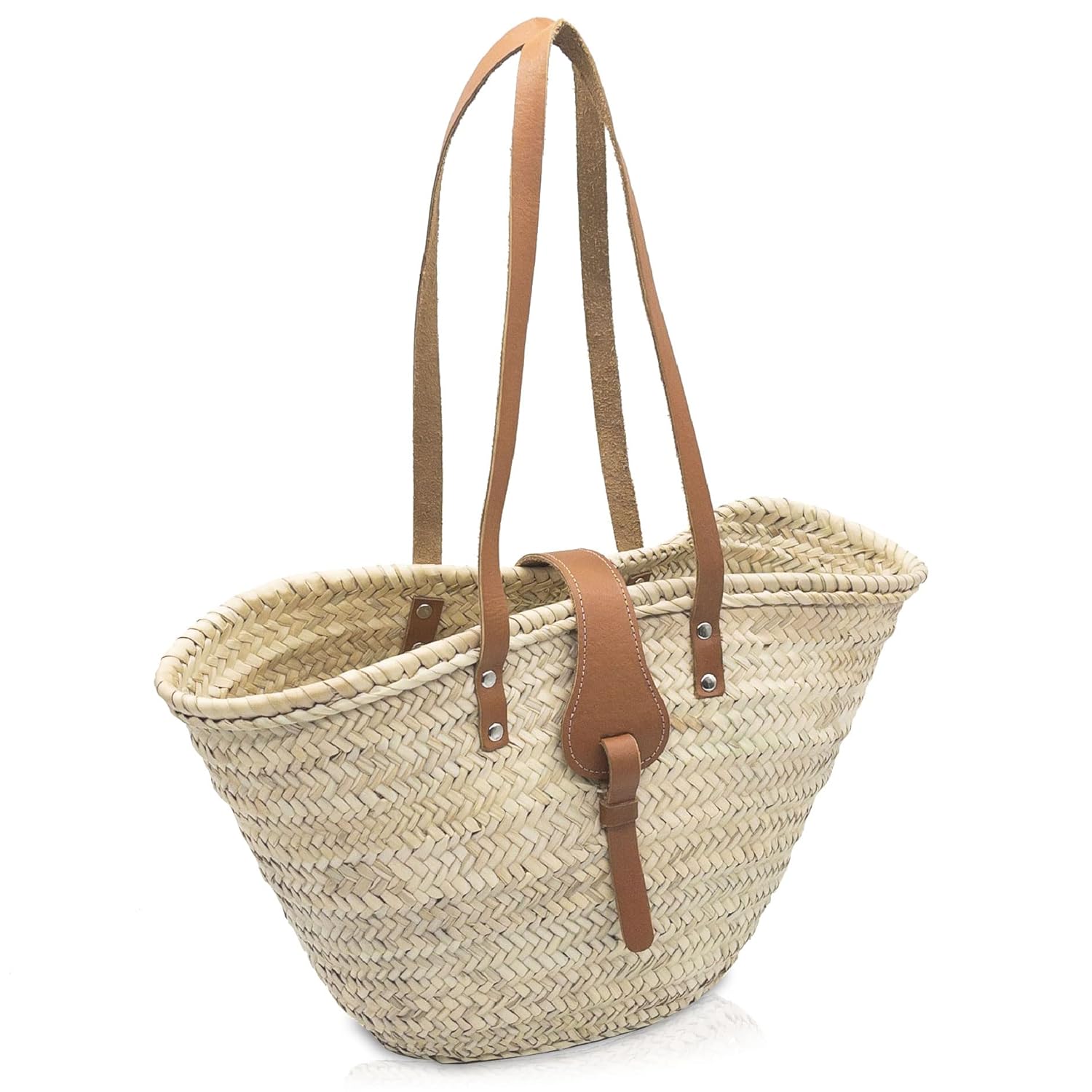 FRENCH BASKET straw bag with leather handles beach bag, straw bag, market basket, Moroccan Basket, Crossbody Bag, Summer Bag