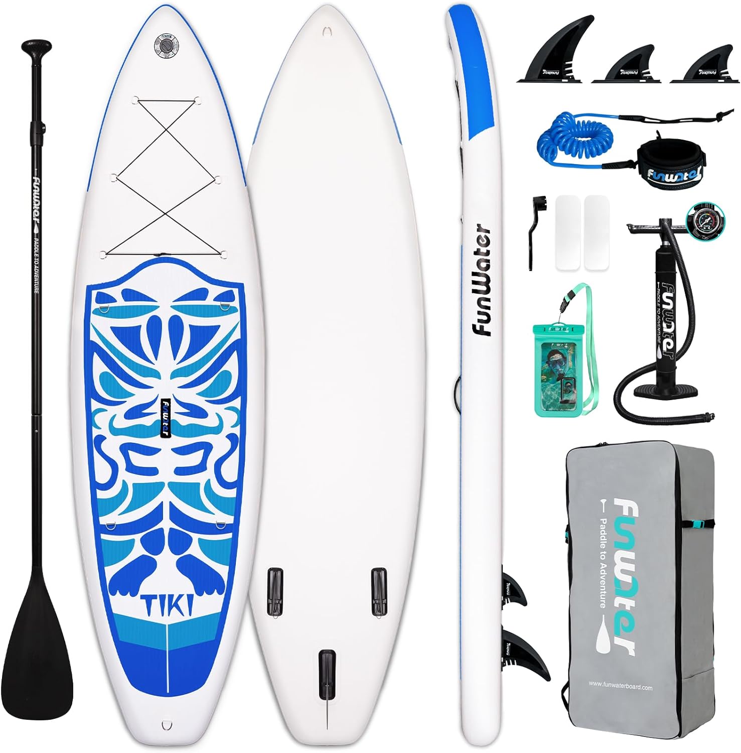 FunWater Inflatable Ultra-Light Stand Up Paddle Board for All Skill Levels with Premium SUP Paddleboard Accessories,Non-Slip Comfort Deck for Youth & Adults.