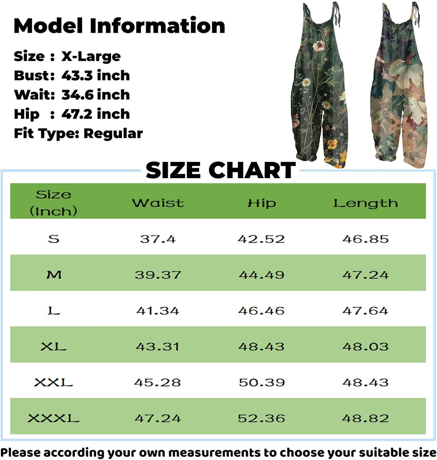 NAMTYQX Women 2024 Summer Fashion Overalls Hippie Jumpsuits Floral Printed Spaghetti Strap Cute Romper Plus Size Bib Overall