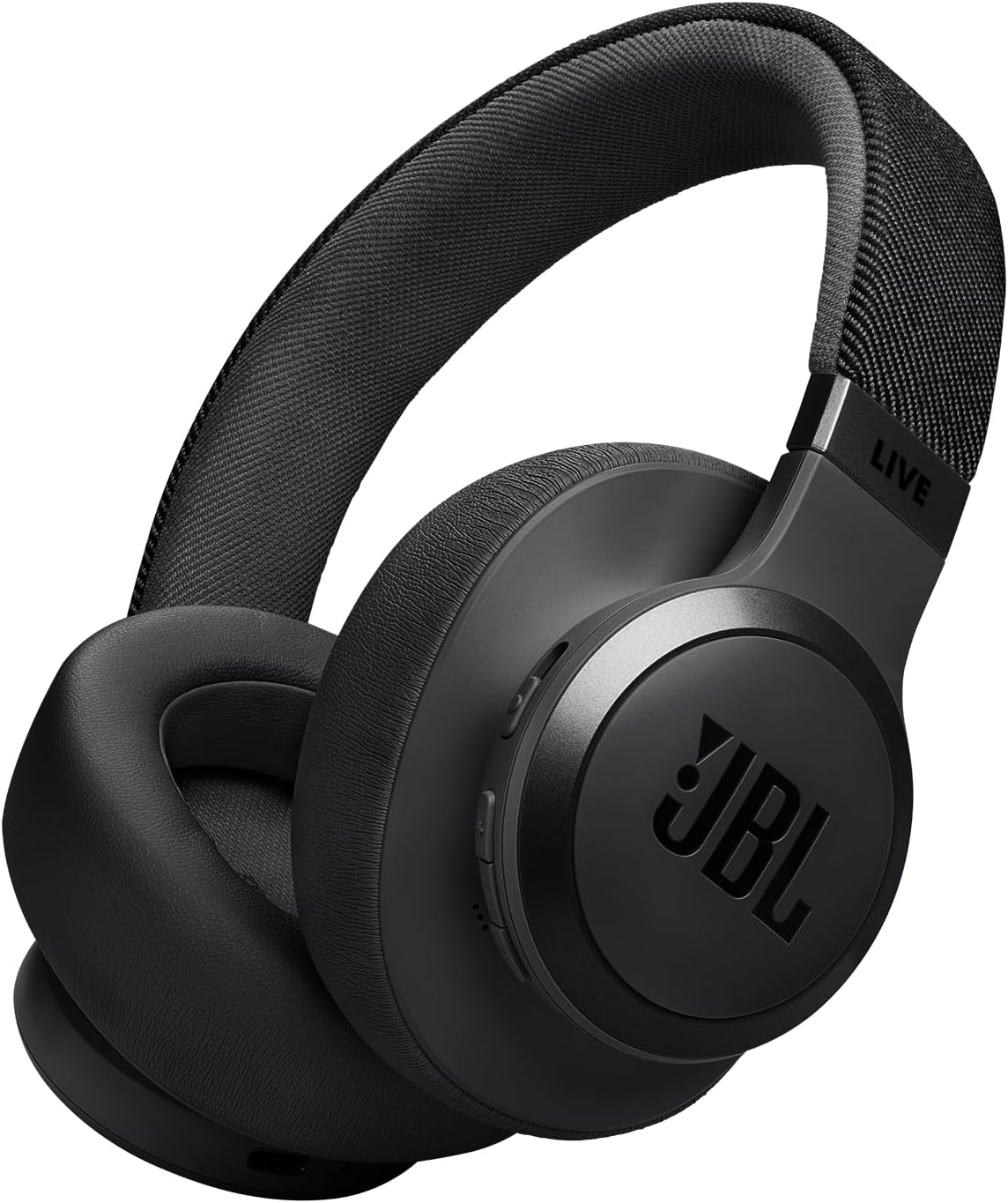 JBL Live 770NC - Wireless Over-Ear Headphones with True Adaptive Noise Cancelling with Smart Ambient, Up to 65 Hours of Battery Life, Comfort-fit Fabric Headband & Carrying Pouch (Black)