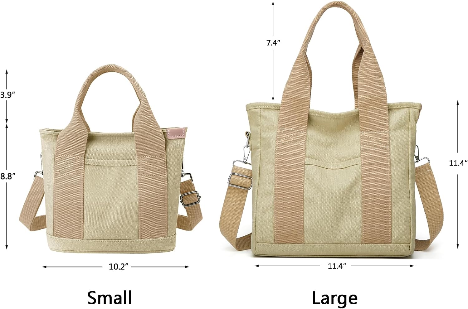 Small Tote Bag with Zipper Tote Bag for Women Canvas Crossbody Bag Shoulder Bag Satchel Hobo Bag Messenger Bag 2024