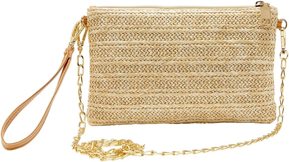 Crossbody Summer Bag for Women Beach Straw Purse with Strap