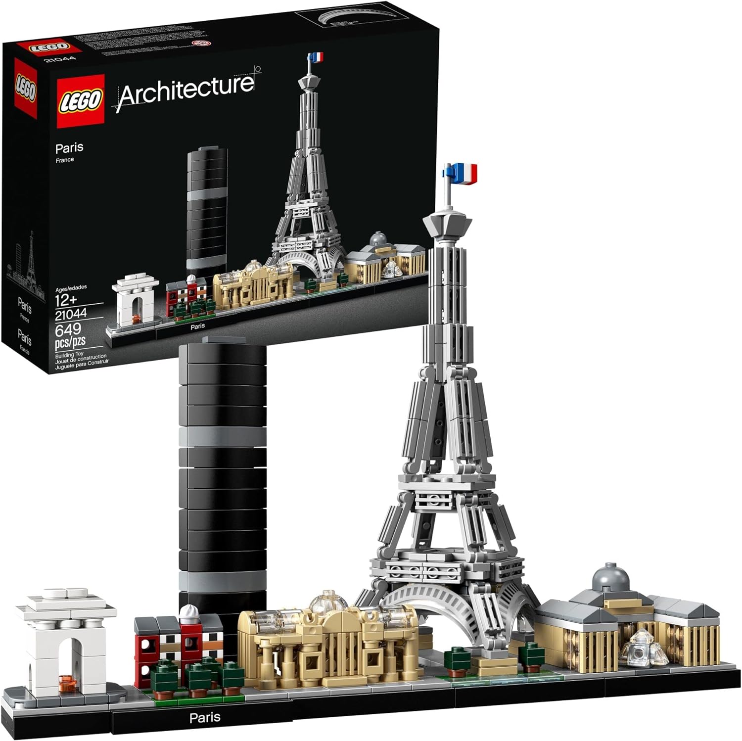 LEGO Architecture Paris Skyline, Collectible Model Building Kit with Eiffel Tower and The Louvre, Skyline Collection, Office Home Décor, Unique Gift to Unleash Any Adult's Creativity, 21044