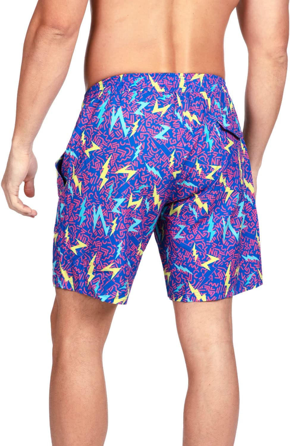 Tipsy Elves Men's Swim Trunks 7'' Inseam 4 Way Stretch Fabric Compression & Mesh Liner Swim Trunks for Men Bathing Suit