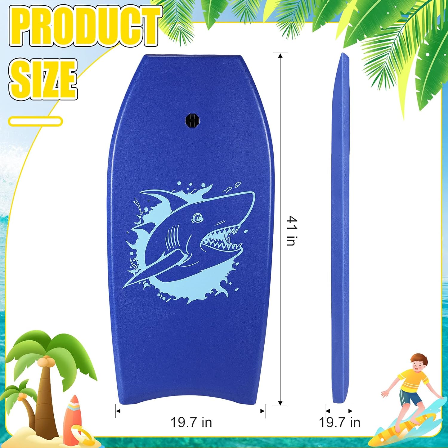 2 Pcs 41'' Body Boards for Beach, Lightweight PE Bodyboard Surfboards with EPS Core, Wrist Leash, XPE Deck and HDPE Slick Bottom for Kids Teens Adults Pool Surfing