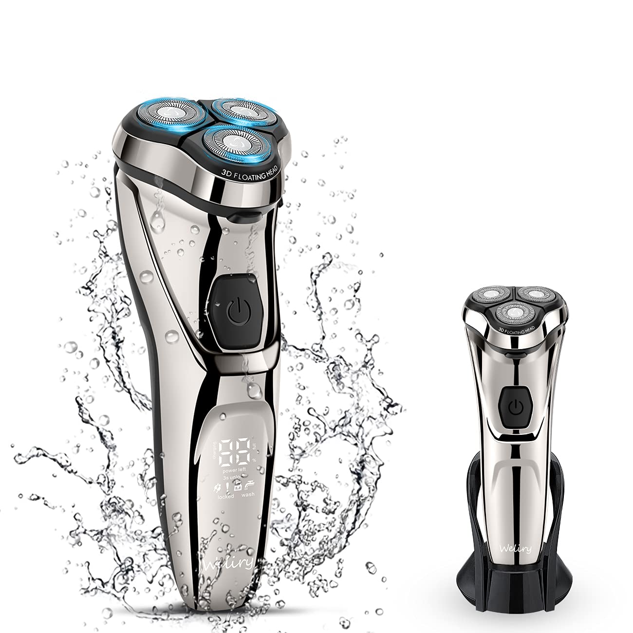 Electric Razor for Men Electric Shaver Mens for Shaving with Pop-up Trimmer Electric Rotary Shavers for Men Wet & Dry Cordless Waterproof USB Rechargeable