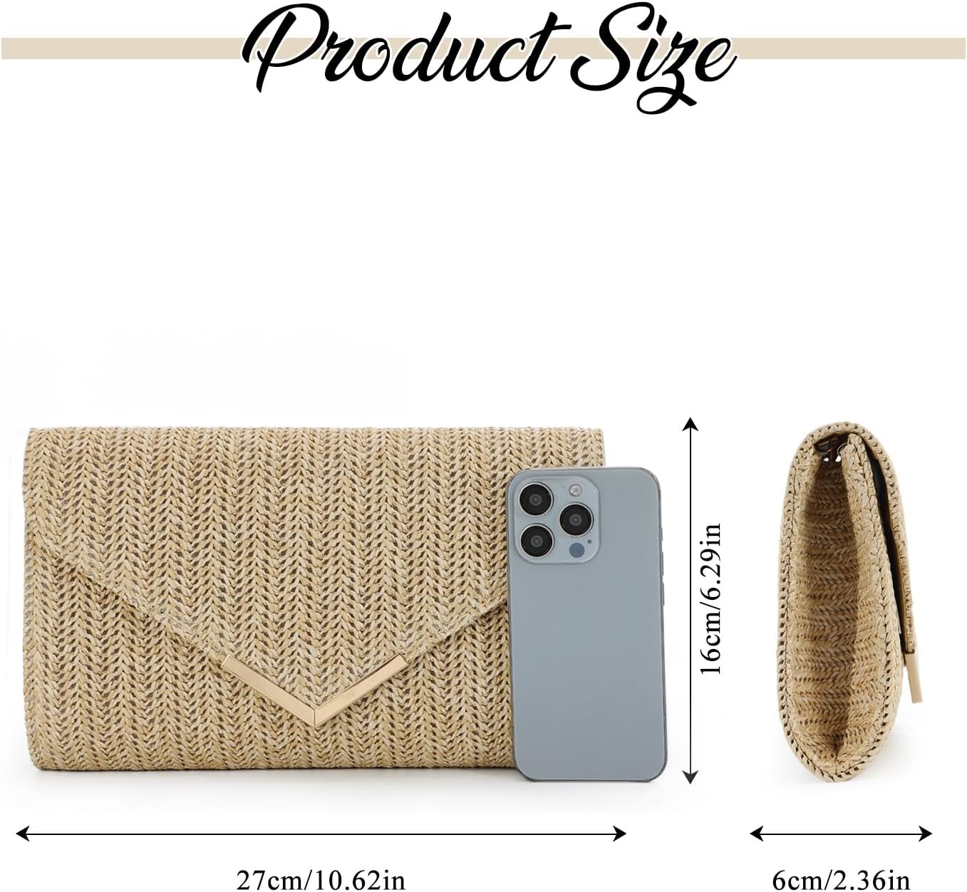 Straw Clutch Purse Raffia Rattan Summer Evening Bag Woven Beach Handbags for Women Wedding Vacation Travel Party 2024